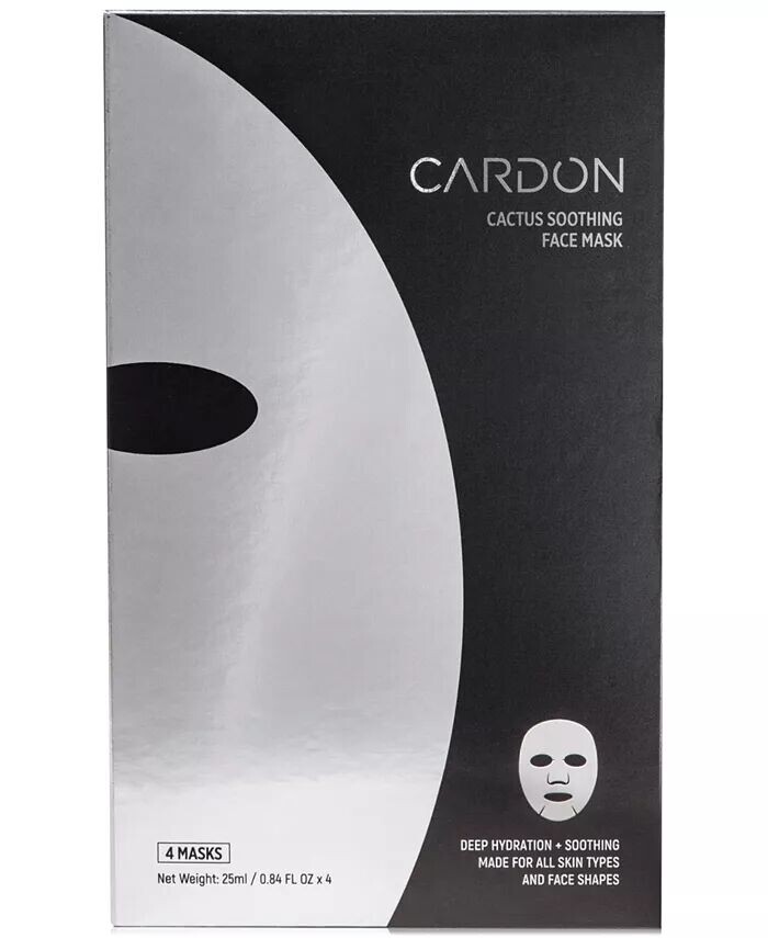 

Успокаивающая маска для лица «Кактус», 4 шт Cardon
