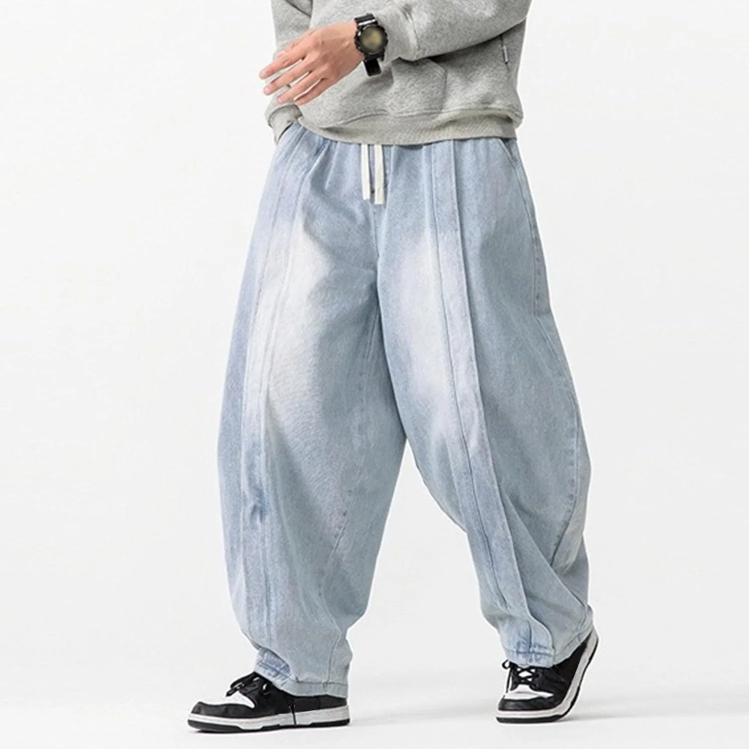 Джинсы широкие Mens Baggy Jeans, Light Blue — фото 4