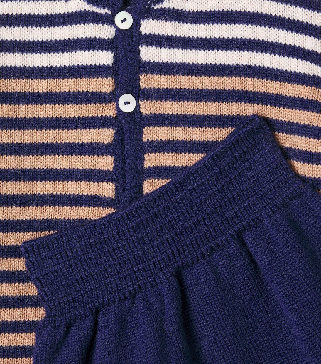 Комплект из полосатого кардигана и брюк Baby Pinto La Coqueta, Navy Stripe — фото 3