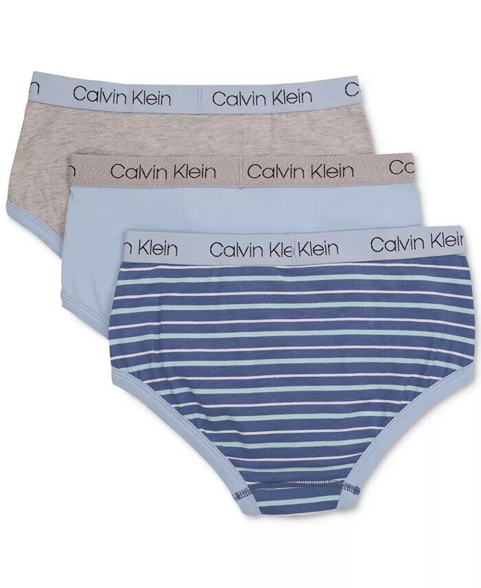 3-Пк. Хлопковые трусы, для маленьких и больших мальчиков Calvin Klein, серый — фото 2