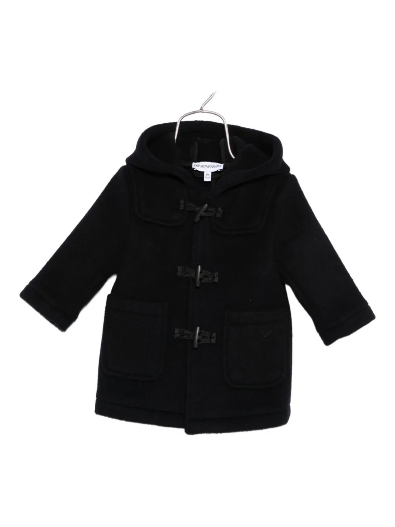 

Пальто дафлкот с капюшоном Emporio Armani Kids, синий