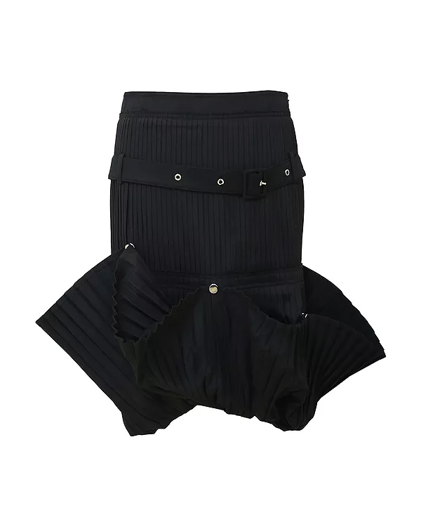 

Плиссированная юбка с отворотом Rokh, черный