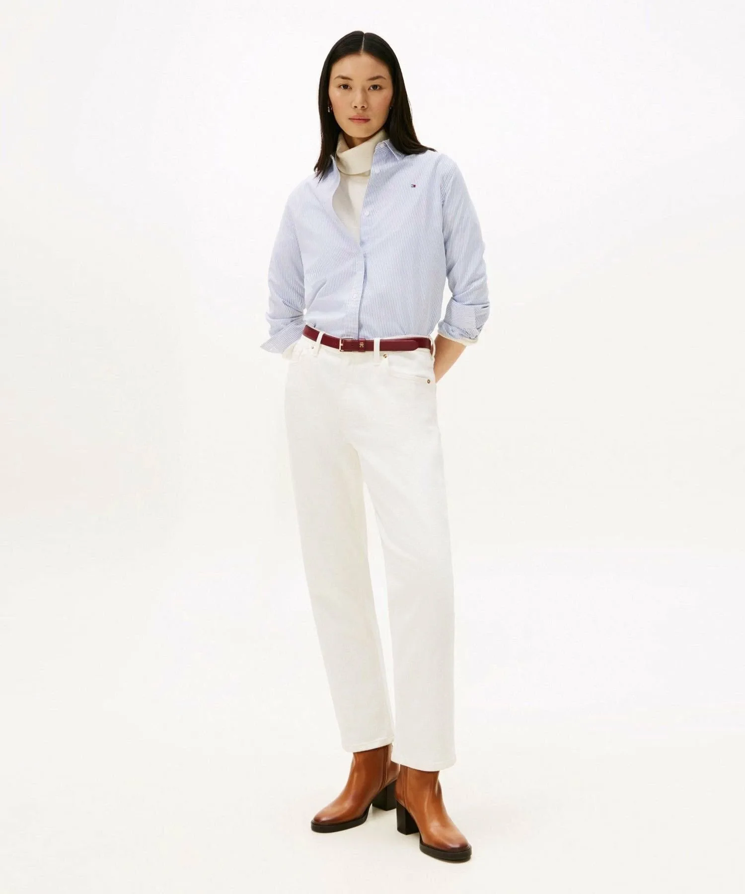 Рубашка Оксфорд свободного кроя TOMMY HILFIGER, Blue 04L — фото 3