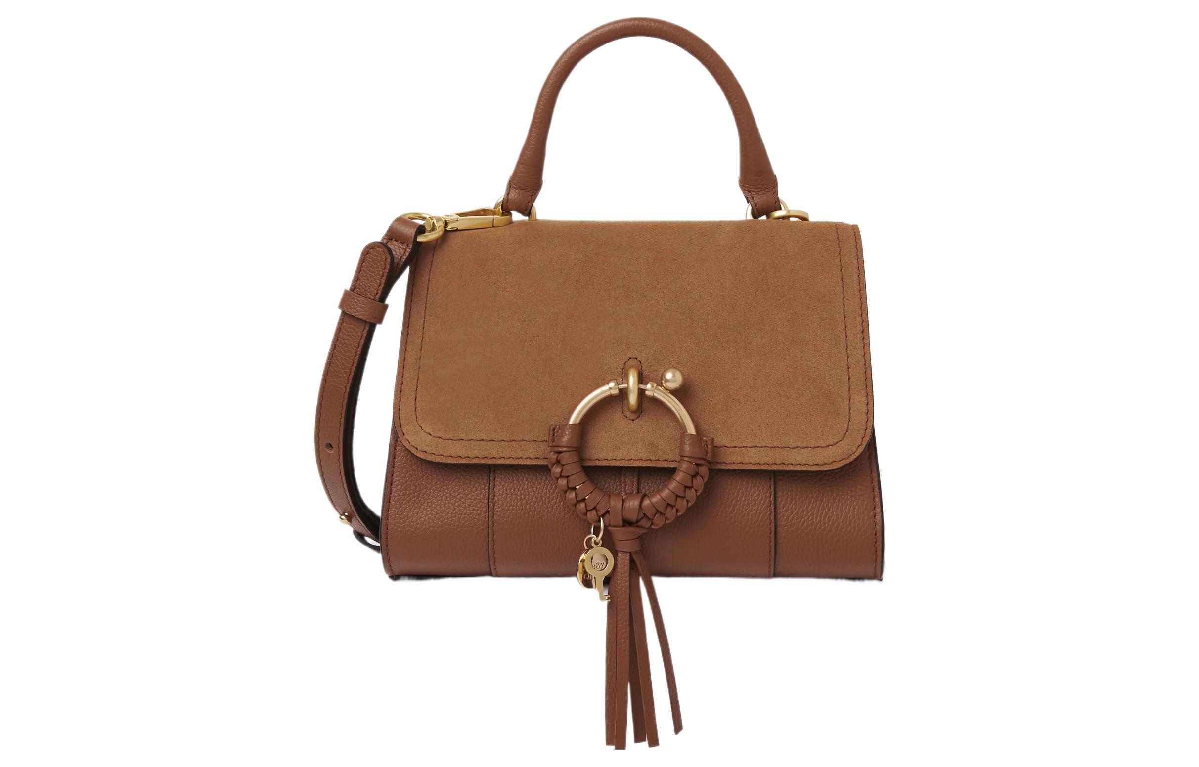 

Женская сумка-мессенджер JOAN из замши с отделкой из зернистой коровьей кожи, карамельного цвета See By Chloe, basic set (bag+dust bag)