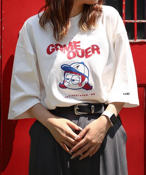 

Футболка с коротким рукавом, принт в стиле 90-х KANGOL, белый