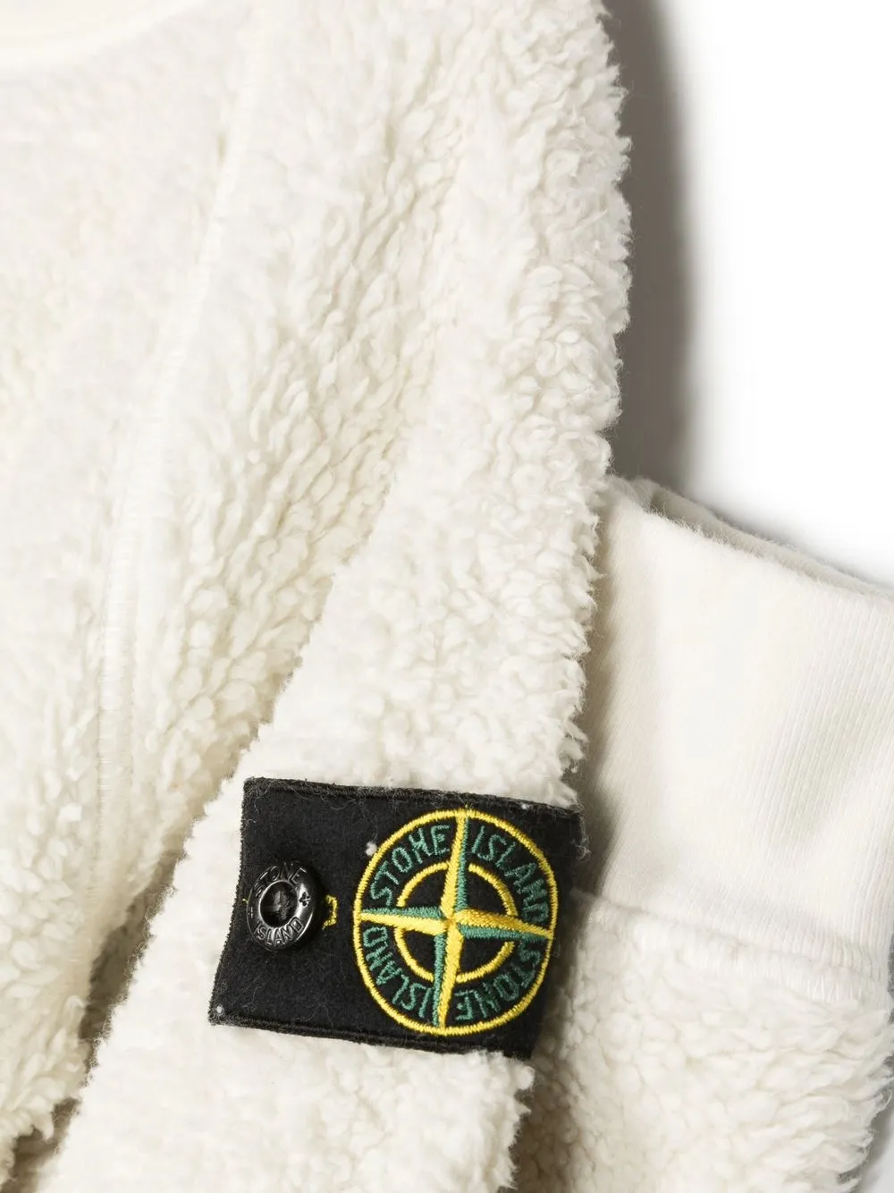Толстовка с нашивкой Compass Stone Island Junior, слоновая кость — фото 3