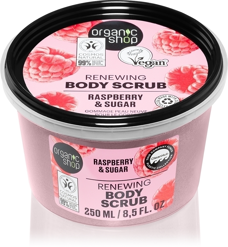 

Нежный скраб для тела с малиной и сахаром Organic Shop, 250 мл