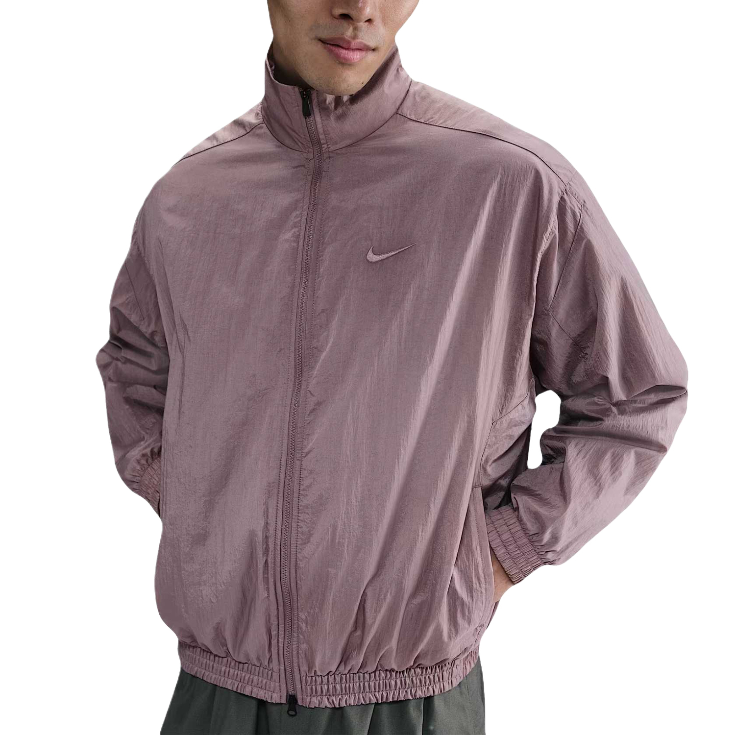 Nike Куртка ClubSwoosh мужская серая розовая, Gray Pink-204 — фото 2
