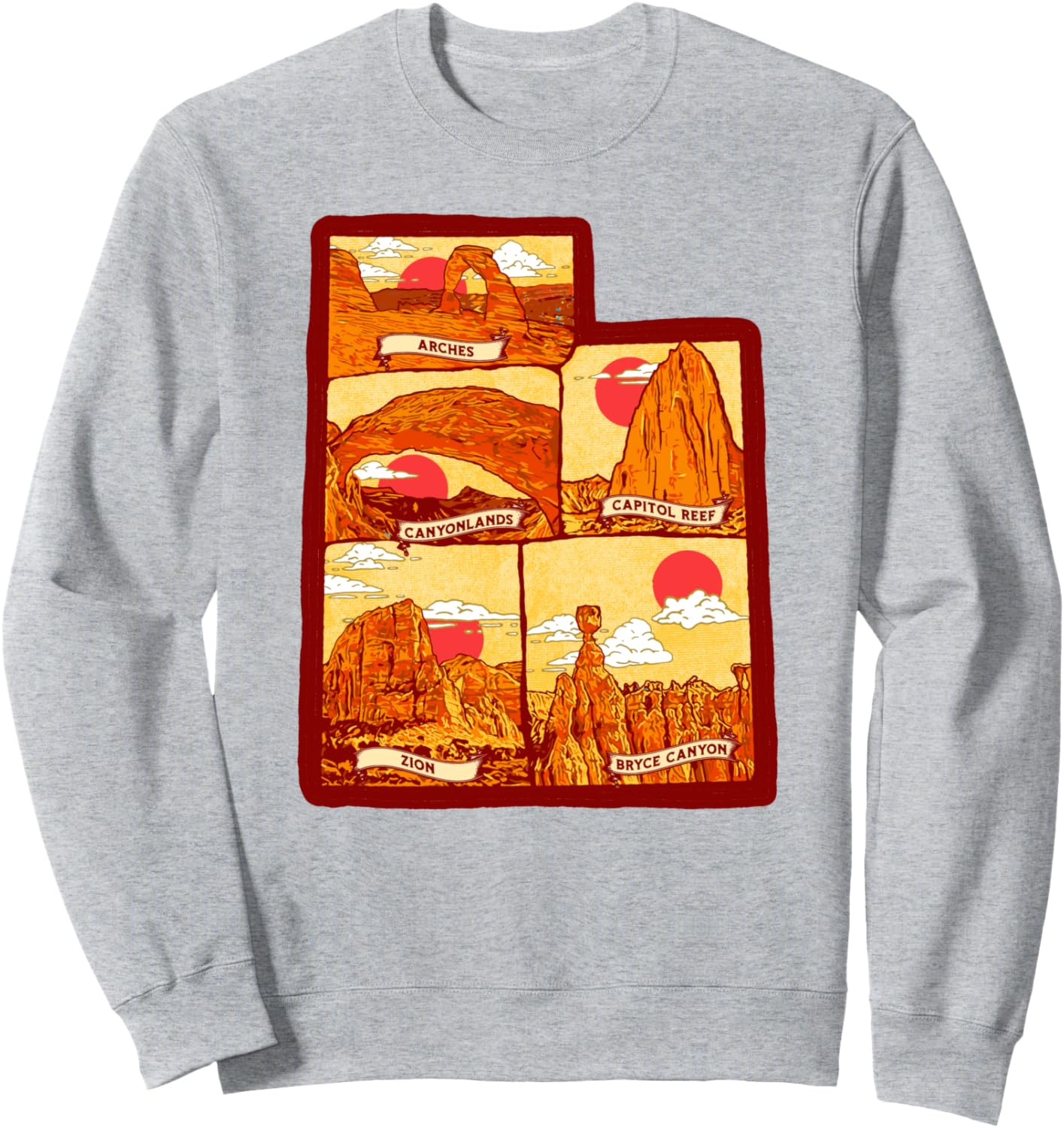 

Штат Юта, пять национальных парков, арки, Зайон, Капитолий, толстовка Брайса Symbiosis Supply Co., серый