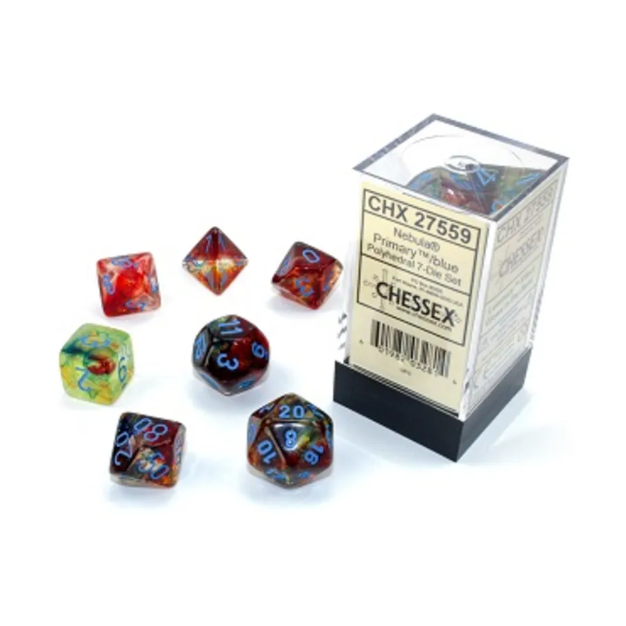 

Poly Set Primary с синим (7), Dice - Nebula (Chessex)