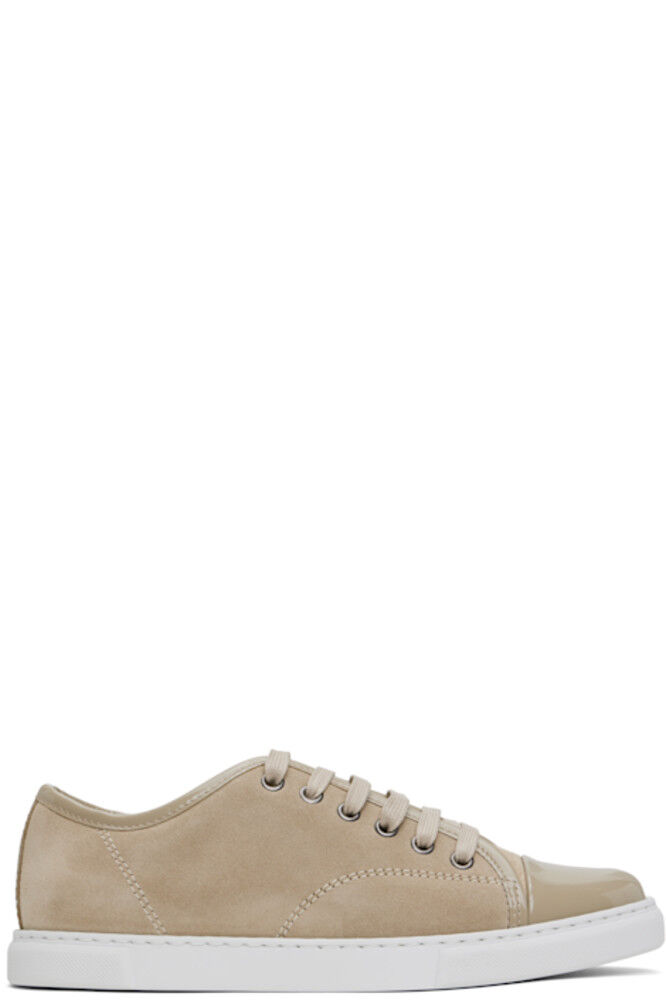 Бежевые кроссовки DBB1 из замши и лакированной кожи Lanvin