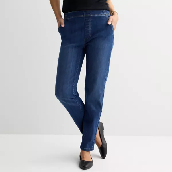 

Женские классические джинсы без застежки Croft & Barrow, цвет medium wash