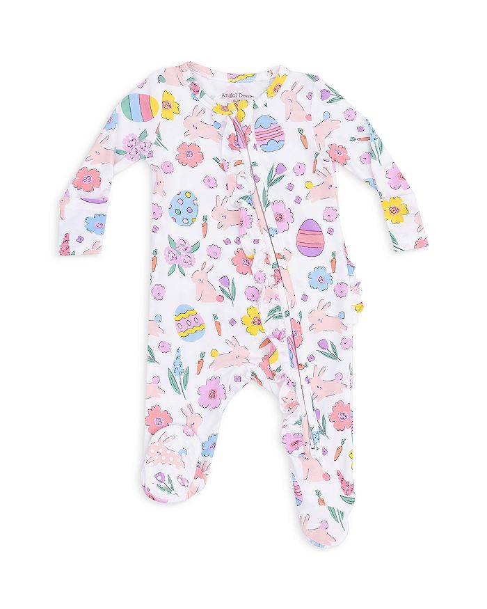 

Девочки Bunnies 2 Way Ruffled Zipper Footie - Baby Angel Dear, розовый