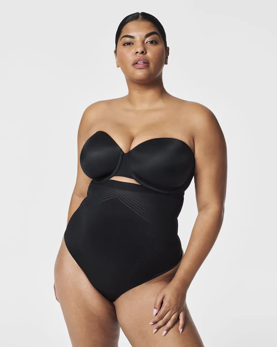 

Корректирующие стринги с высокой талией Spanx, черный