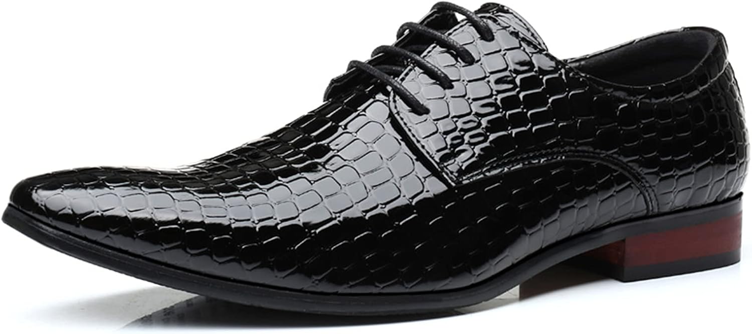 

Мужские классические туфли оксфорды на шнуровке с заостренным носком, современные формальные туфли для мужчин Abborora, черный