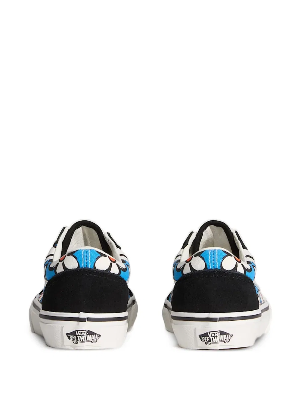 Кроссовки в стиле олдскул с цветочным принтом Vans Kids, черный — фото 4