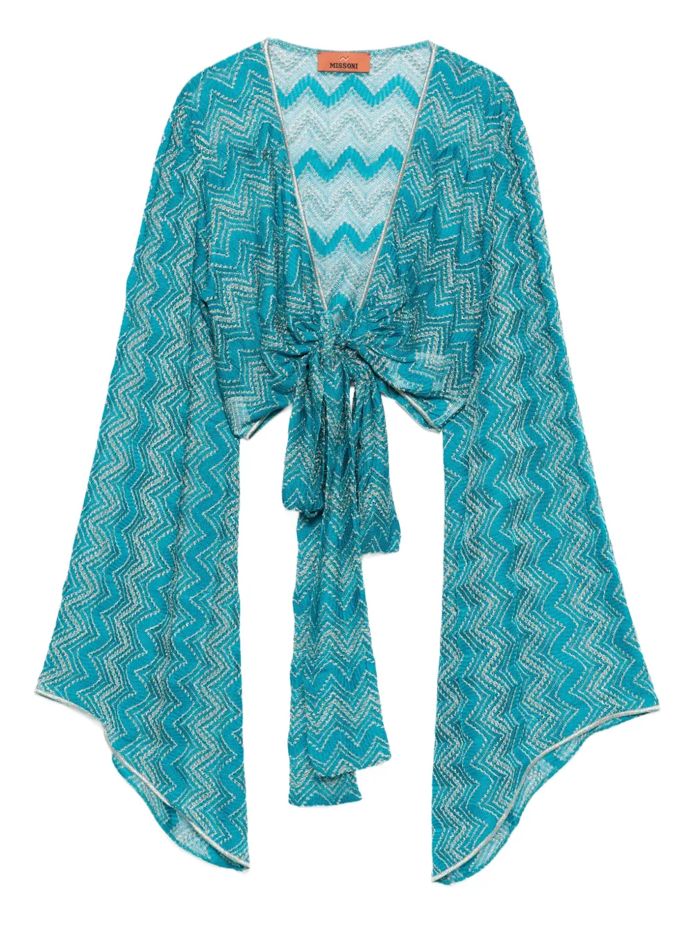 

Топ с завязками и узором зигзаг Missoni, синий