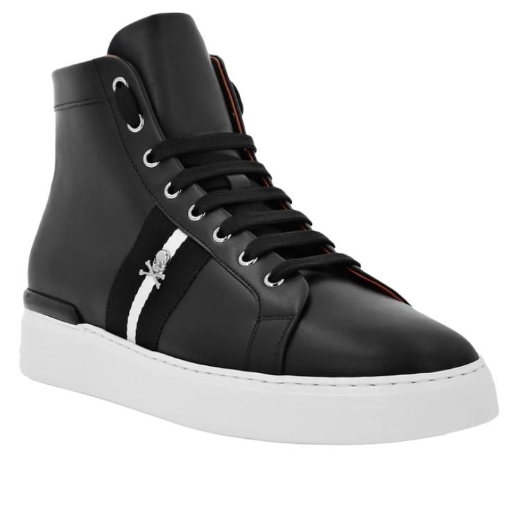 PHILIPP PLEIN Кроссовки для скейтбординга High Top из коровьей кожи Unisex Black — фото 4