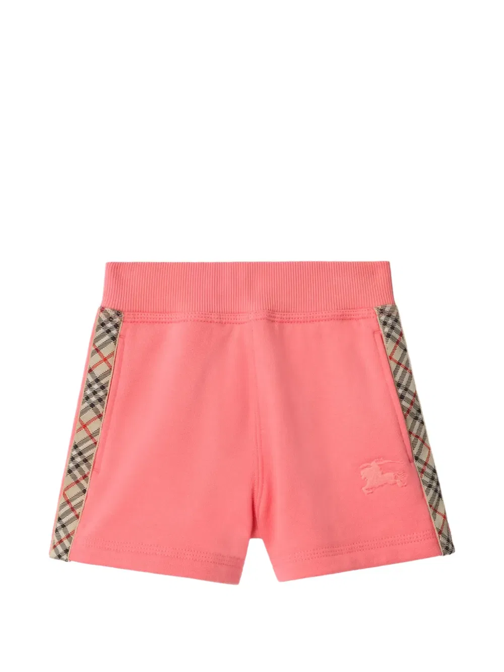 Хлопковые шорты с клетчатым узором Burberry Kids, розовый