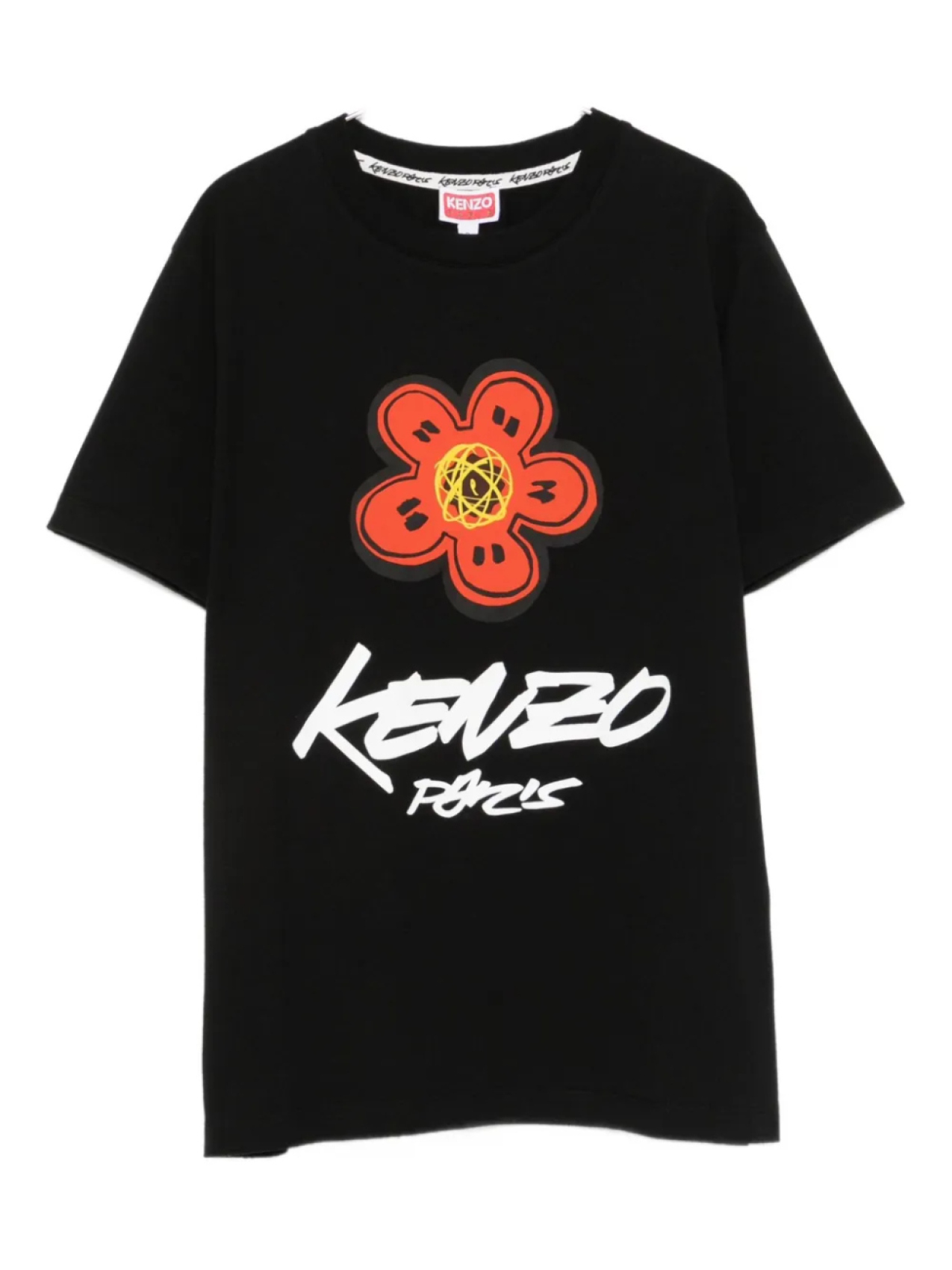 

Футболка с изображением Парижа и боке-цветком Kenzo, черный
