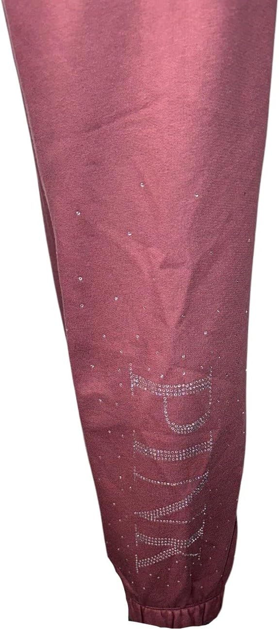 Victoria's Secret Pink Fleece классические спортивные штаны с пайетками цвет Rose Shine New — фото 2