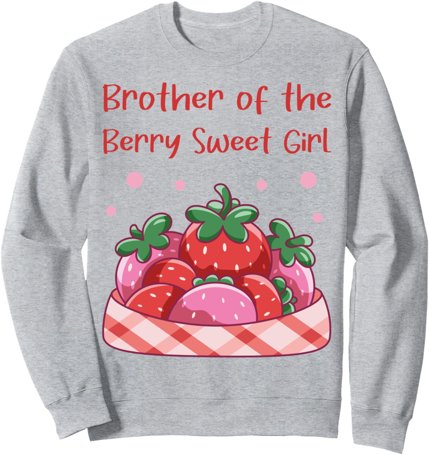 

Толстовка Berry Brothers Sweet Girl Strawberry Birthday Party Family Look 2-3-4 Year Old Sweet Decorations Gifts, серый