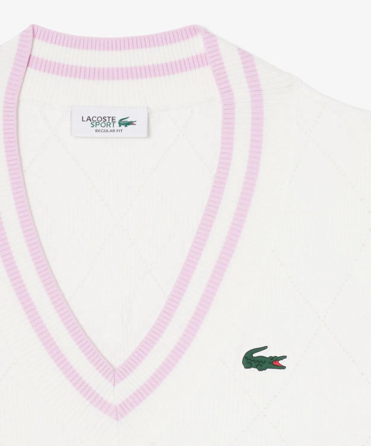Жилет Lacoste с бриллиантовым мотивом, белый — фото 4