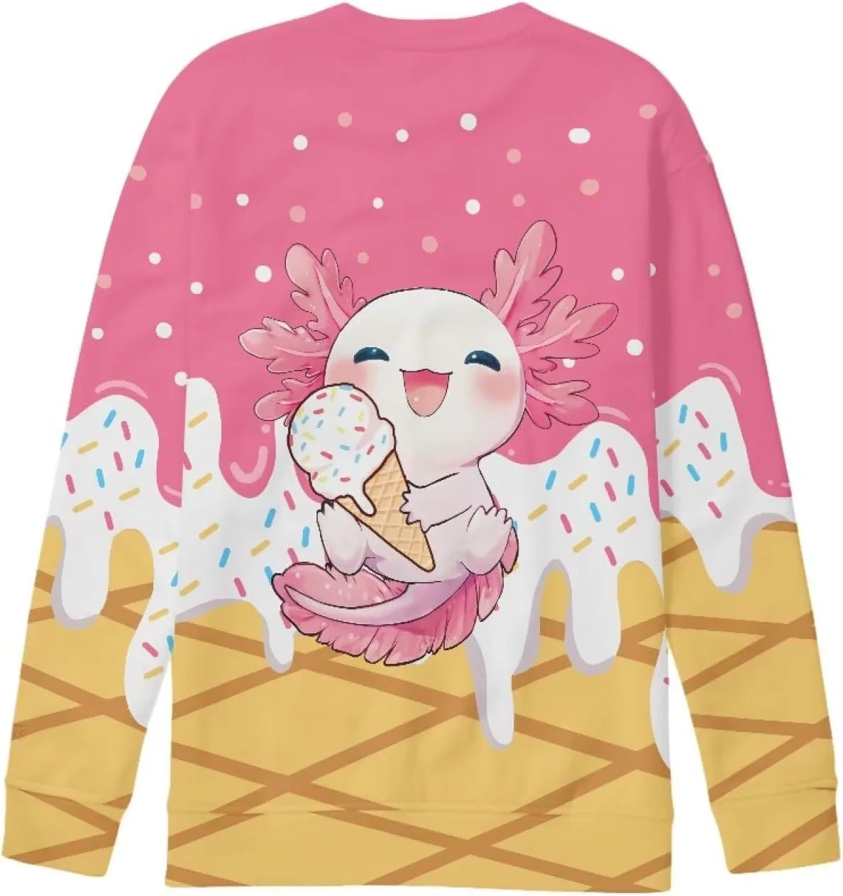 Детский свитшот с принтом Axolotl Ice Cream, ZPINXIGN, 6-14 лет — фото 4