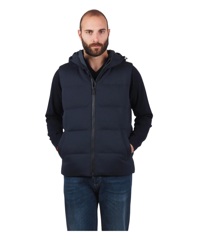 

Синий мужской жилет с капюшоном At.P.Co, синий