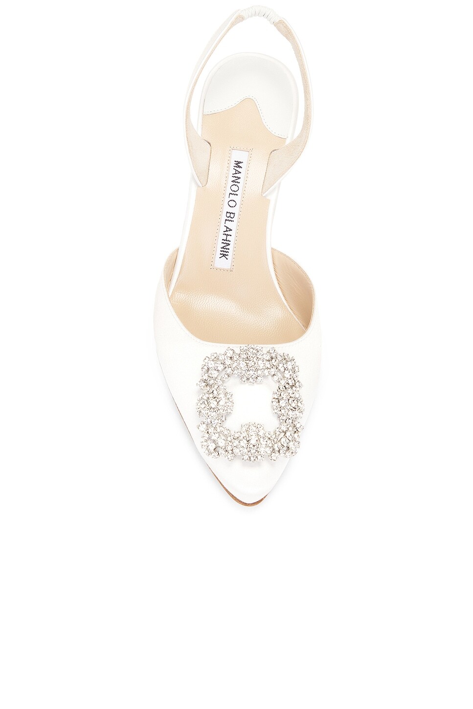 Атласные туфли Hangisli 50 Manolo Blahnik, цвет Medium Cream — фото 4