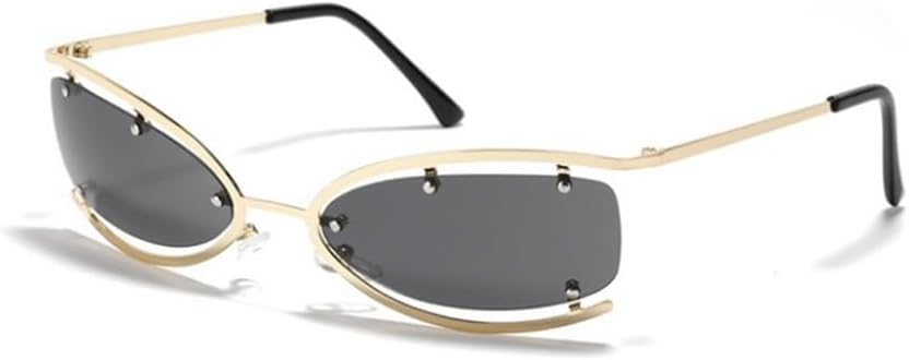 

Солнцезащитные очки Y2K в маленькой оправе «кошачий глаз» для женщин, металлические солнцезащитные очки для женщин, для активного отдыха и путешествий, защита от ультрафиолета UV400 KTUCN, A5