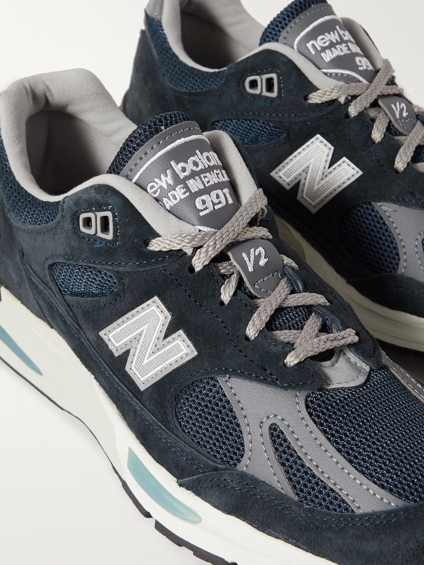 

Кроссовки 991v2 из замши, сетки и искусственной кожи NEW BALANCE, синий