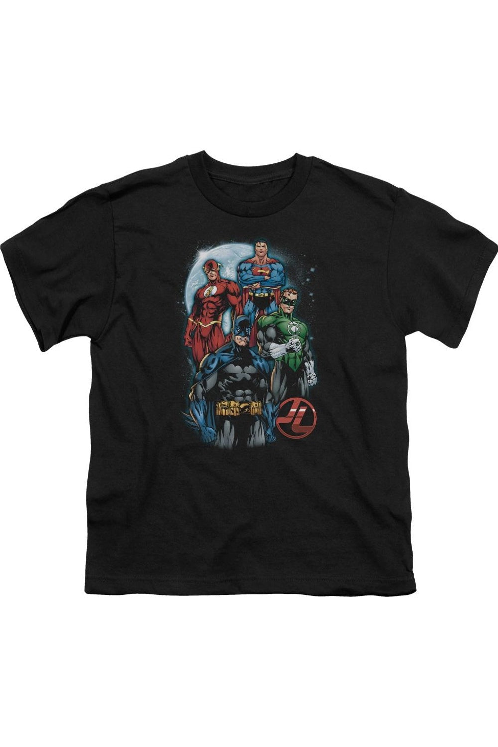 

Футболка с коротким рукавом для подростков Justice League of America The Four Gildan, черный