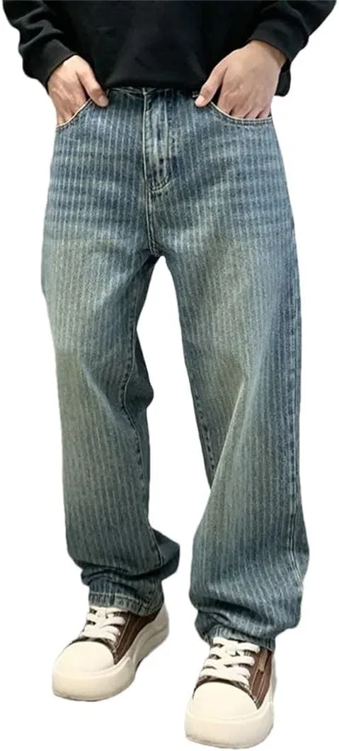 Джинсы прямые свободные Retro Washed, Bgc9159blue