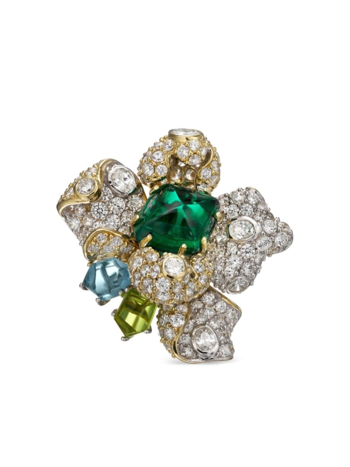 

Позолоченное кольцо Emerald Blossom с камнями Anabela Chan, белый
