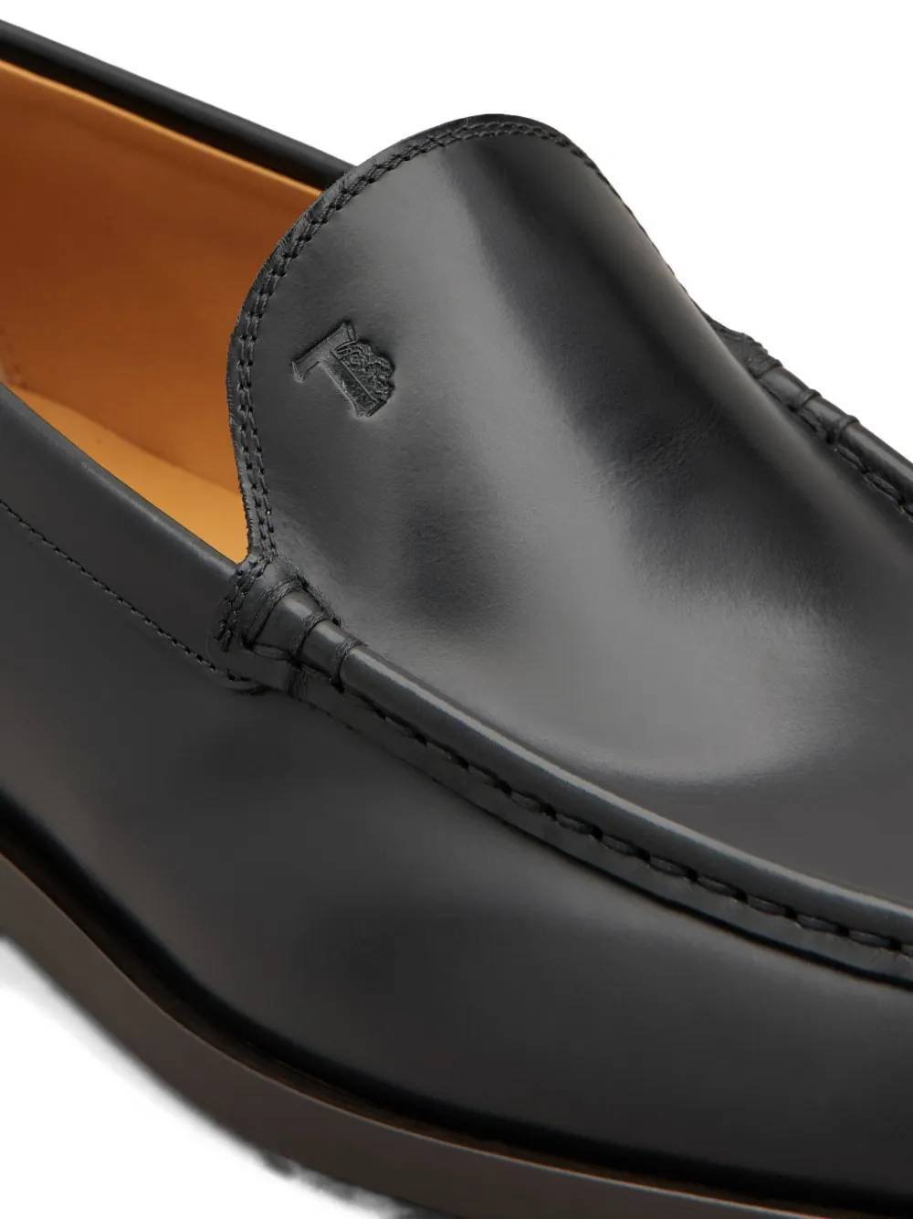 Кожаные лоферы с тисненым логотипом Tod'S, черный — фото 4