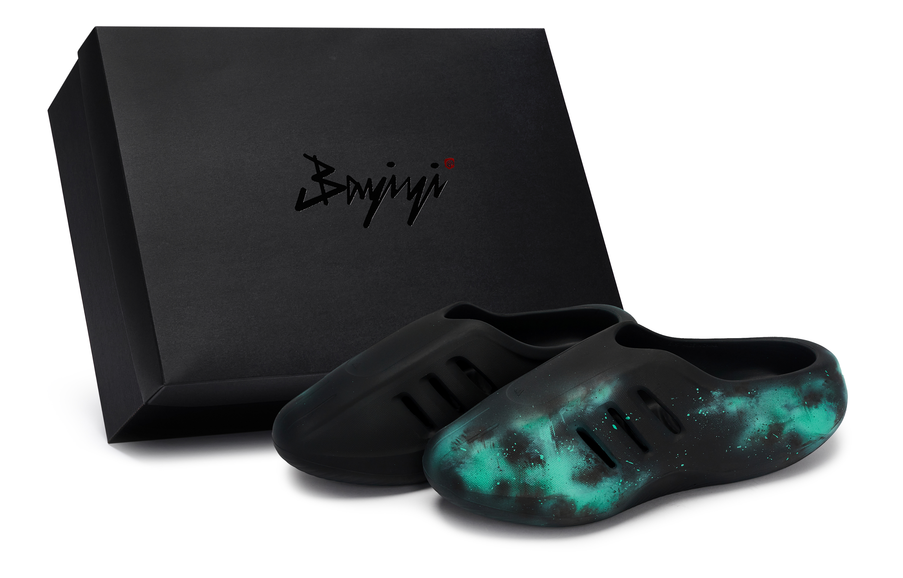 Мюли AdiFOM IIInfinity, износостойкие, закрытые тапочки, унисекс, черно-зеленые Adidas Originals, Black Green