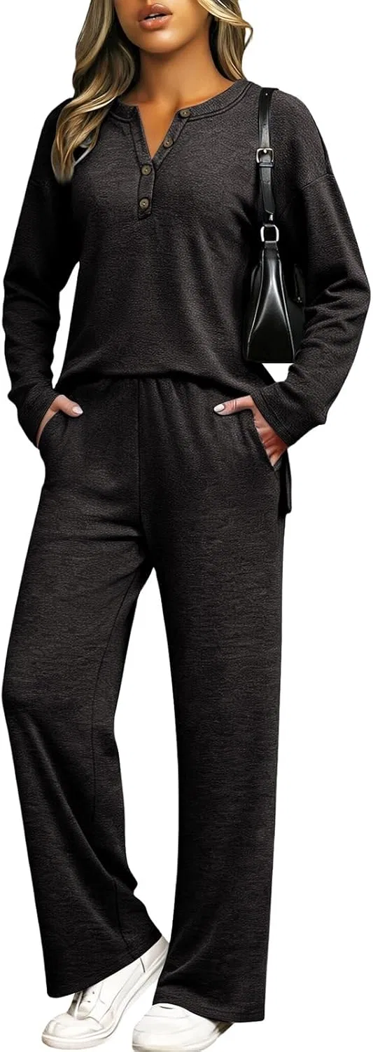 Женский спортивный костюм 2 предмета с V-образным вырезом, Dark Gray