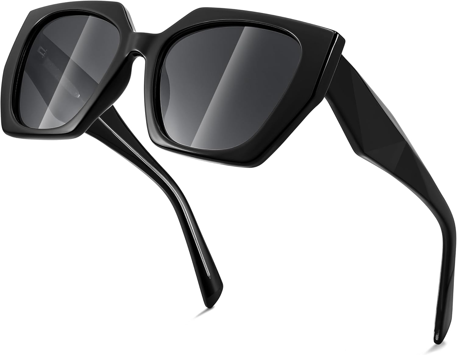 

FEISEDY Модные поляризованные солнцезащитные очки, увеличенная нестандартная оправа из термопластичной резины для женщин и мужчин, ретро-очки UV400 B0016, 003 Obsidian