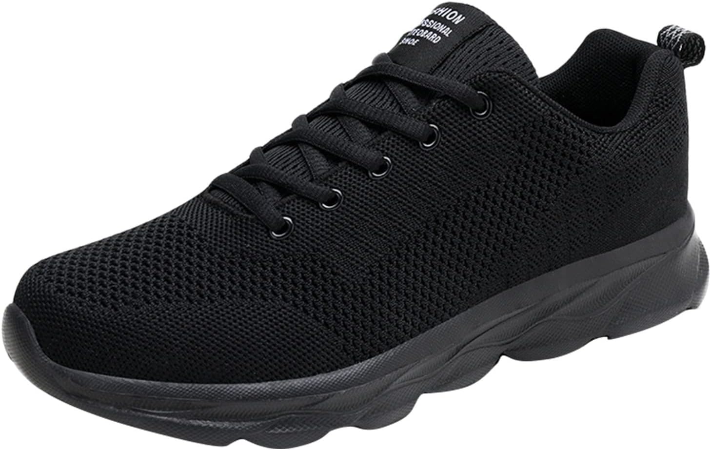 

Мужские кроссовки дышащие для ходьбы, шнуровка, удобные, легкие, для тренировок, модные теннисные кроссовки для помещений Nvtuuer, черный