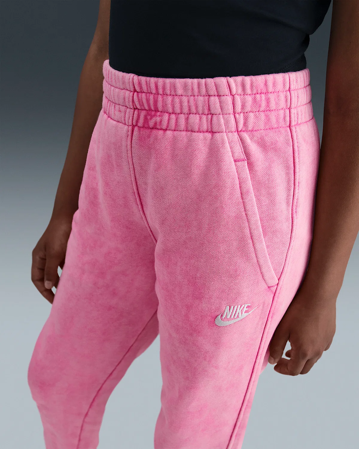 Детские спортивные штаны Nike Sportswear Club Fleece French Terry, Pinksicle/White — фото 3