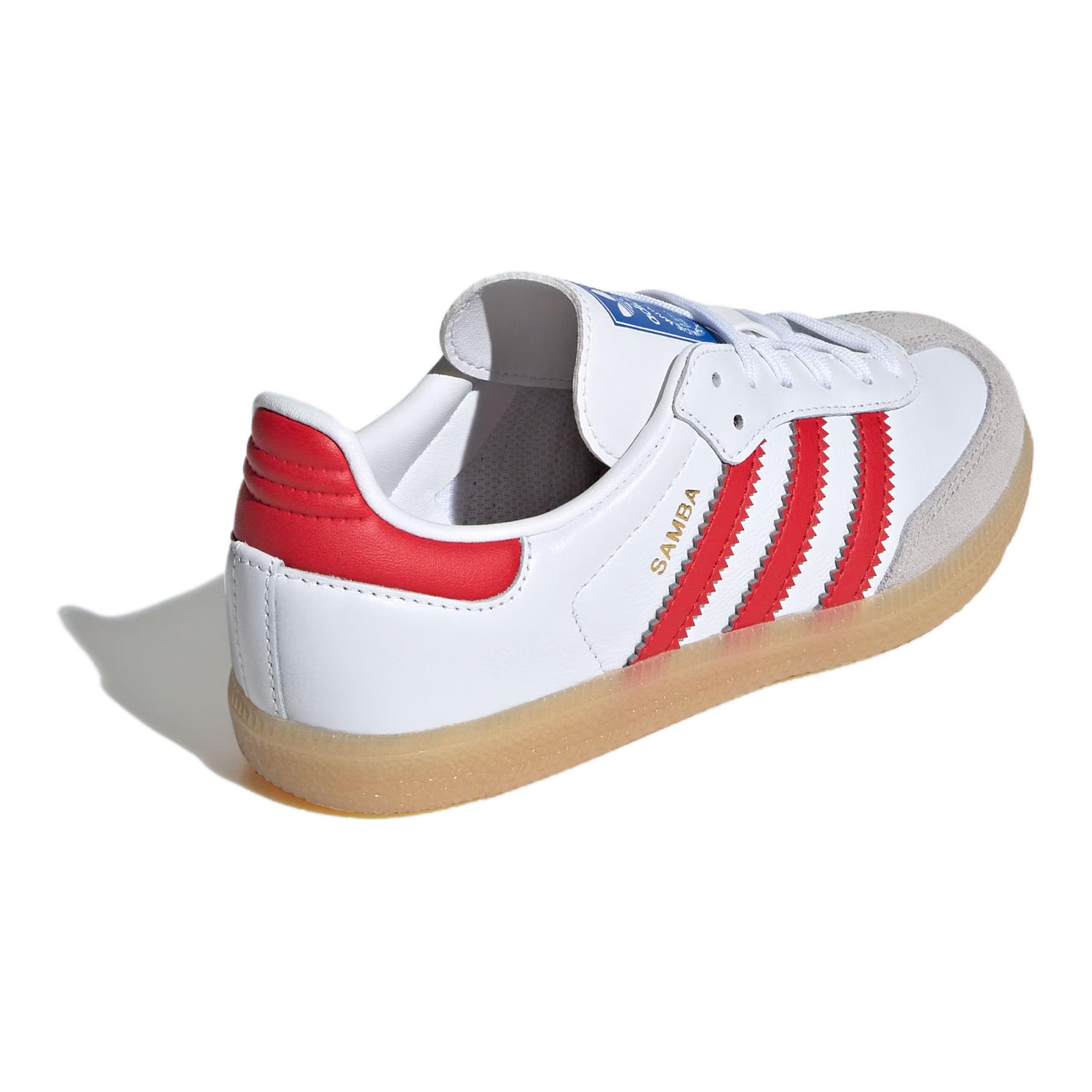 Adidas Originals Детские кроссовки для скейтбординга SAMBA OG, устойчивые к истиранию, низкие, белые, красные — фото 4