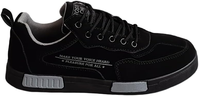 

Удобные мужские повседневные кроссовки - дышащие низкие кроссовки для бега, ходьбы и активного отдыха с шнуровкой - универсальный стильный дизайн на все сезоны Clolinde, черный