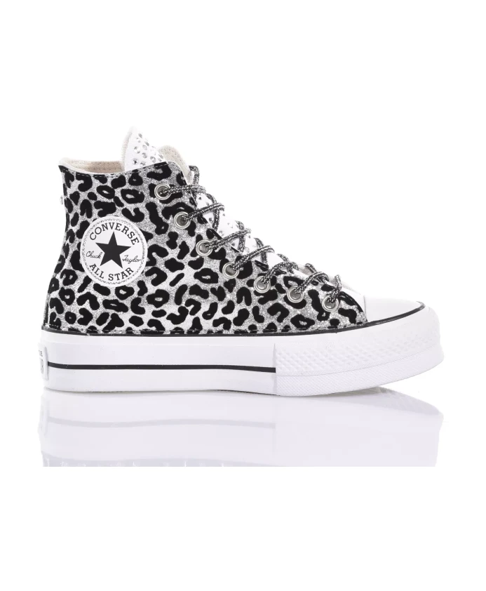 

Серебряные кроссовки ручной работы Converse, мультиколор