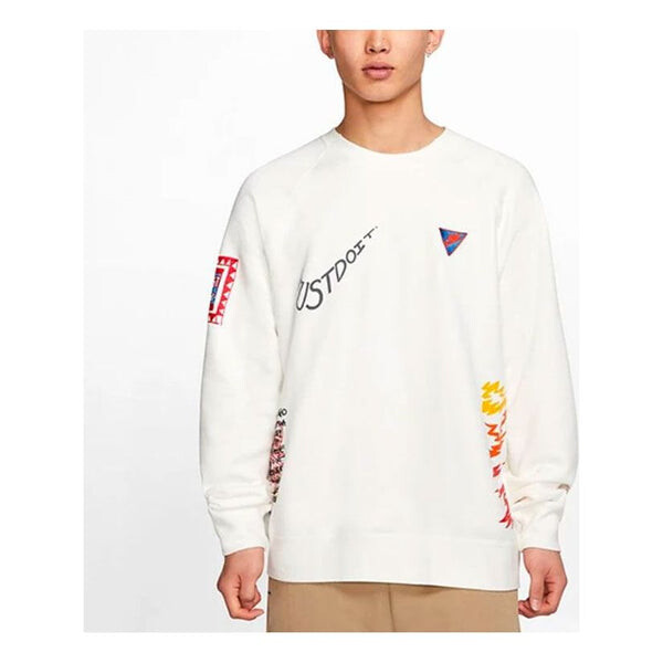 

Толстовка Nike Sportswear Graffiti Printing Round Neck Pullover White, белый