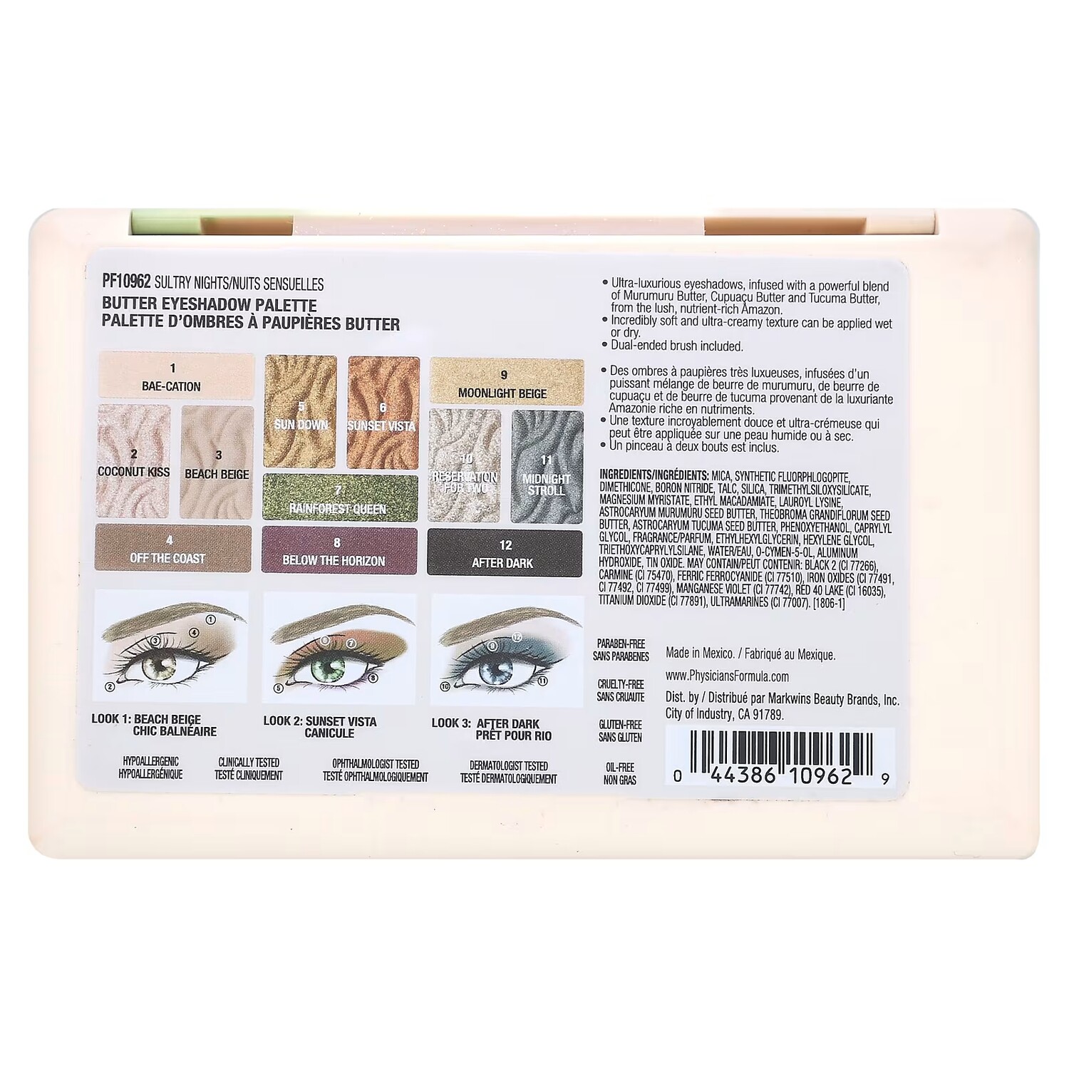 Палетка теней Physicians Formula Butter Eyeshadow Sultry Nights для век, 15,6 г — фото 2
