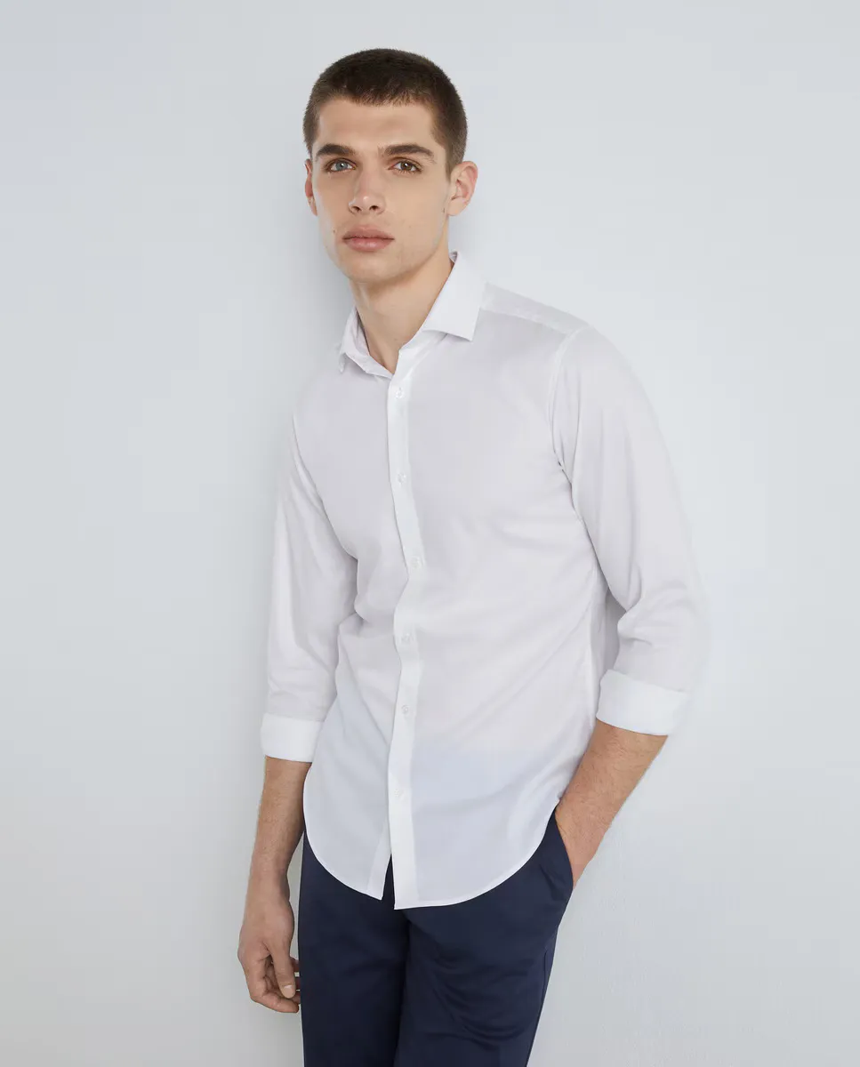 

Суперэластичная структурированная мужская рубашка Easy Wear, белый