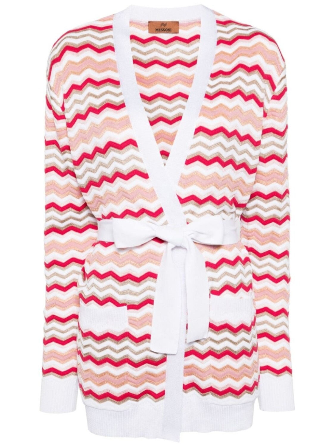 

Missoni кардиган-пальто с узором зигзаг, розовый