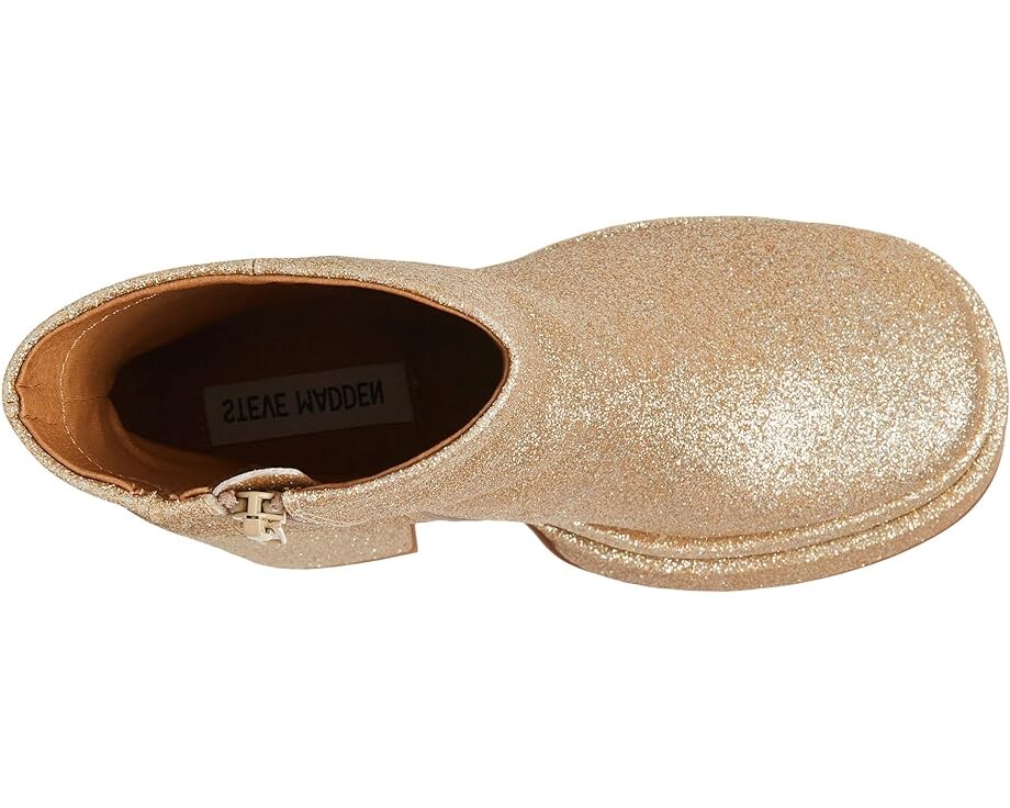 Ботинки женские Steve Madden Cobra Bootie кожаные блестящие на платформе, золотой — фото 2