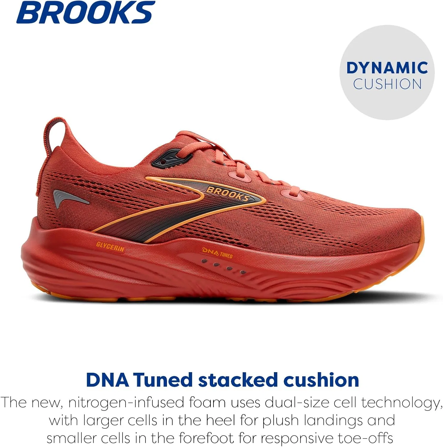 Мужские беговые кроссовки Brooks Glycerin 22, Burnt Sienna Ebony Orange — фото 2